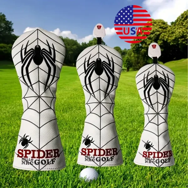 Spider Golf PU Leather Head Covers Driver Fairway Woods