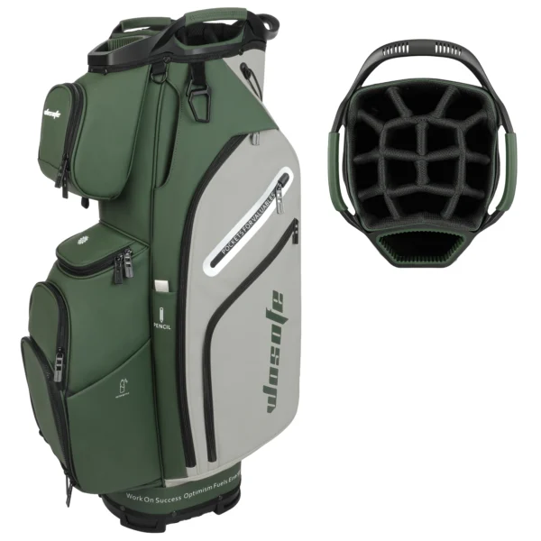 Leather Lightweight Golf Cart Bag, 14 Way Divider